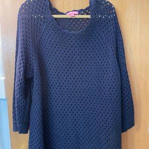 FREE with purchase! Blue open knit long sweater